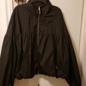 FREE PEOPLE black nylon dolman / blousey sleeves